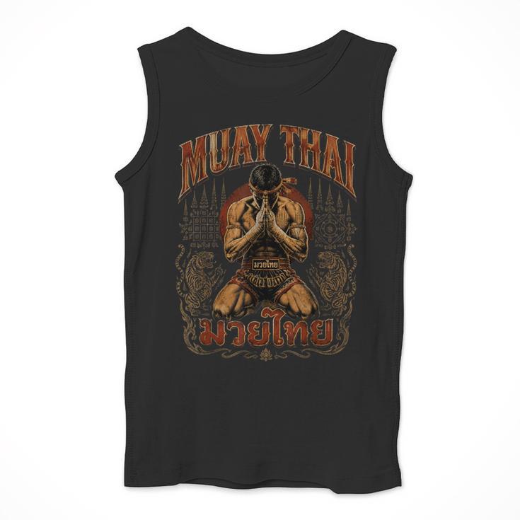 Faded Muay Thai Fighter Nak Muay Thailand Boxing Men Tank Top