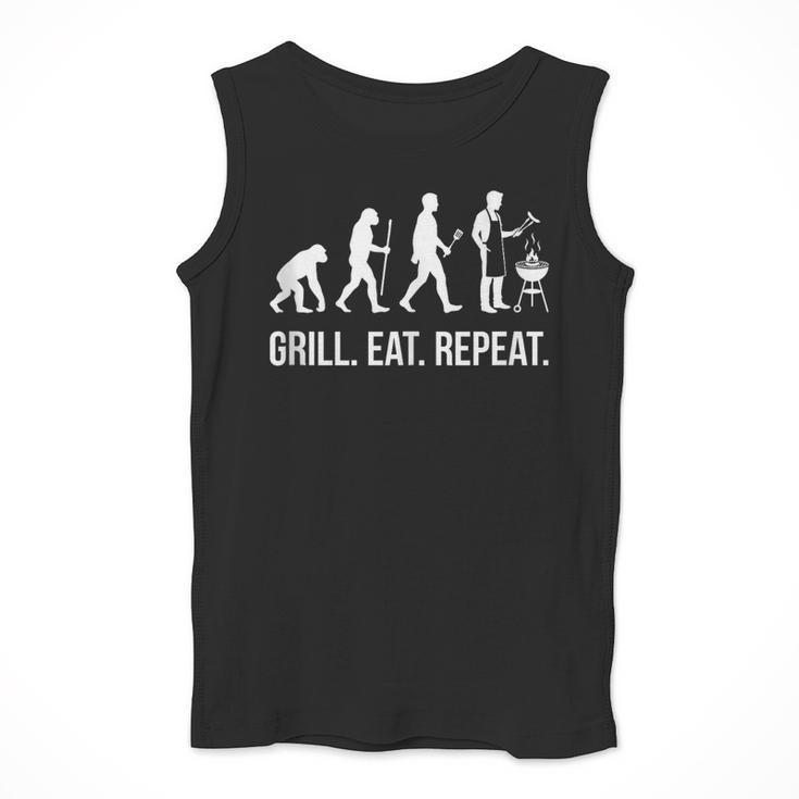 Grill Eat Repeat BBQ Dad Evolution Barbecue Men Tank Top