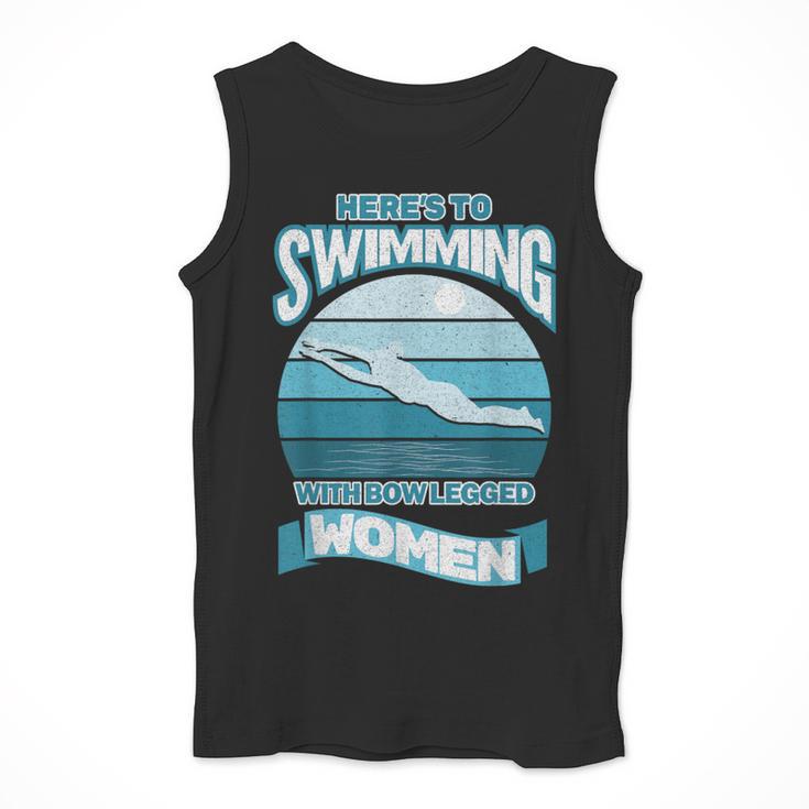 Here's To Swimming With Bow Legged Women Distressed Look Men Tank Top Here's To Swimming With Bow Legged Women Distressed Look Men Tank Top