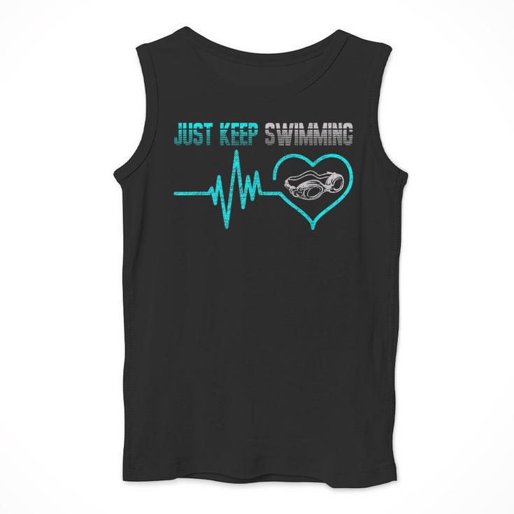 Just Keep Swimming For Swimmers Divers Diving Retro Men Tank Top
