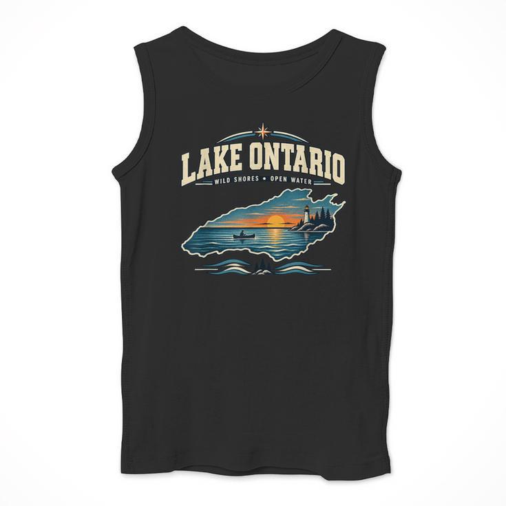 Lakes Lake Ontario Fishing Canoe Lighthouse Outdoor Men Tank Top Lakes Lake Ontario Fishing Canoe Lighthouse Outdoor Men Tank Top