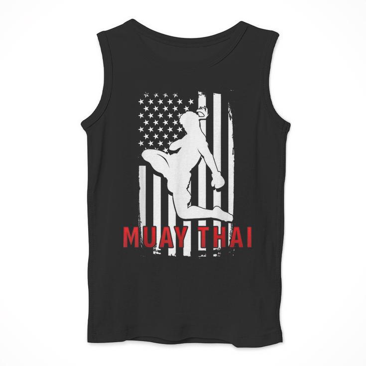 Muay Thai American Flag Fighter Patriotic Men Tank Top