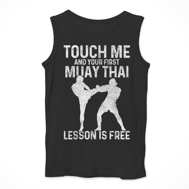Muay Thai Boxing Kickboxing Your First Lesson Is Free Men Tank Top