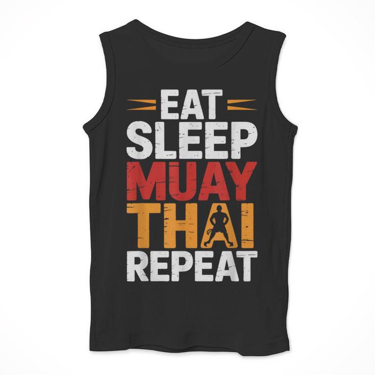 Muay Thai Fighter Eat Sleep Repeat Lifestyle Training Men Tank Top