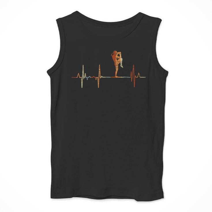 Muay Thai Heartbeat Vintage ECG Cardiogram Retro Men Tank Top
