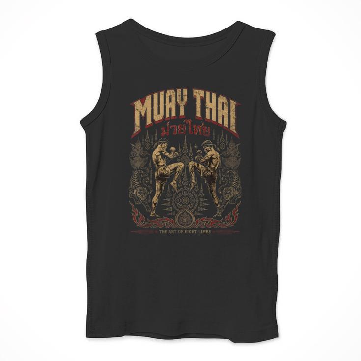 Muay Thai Nak Muay Vintage Thai Boxing Warrior Art Men Tank Top