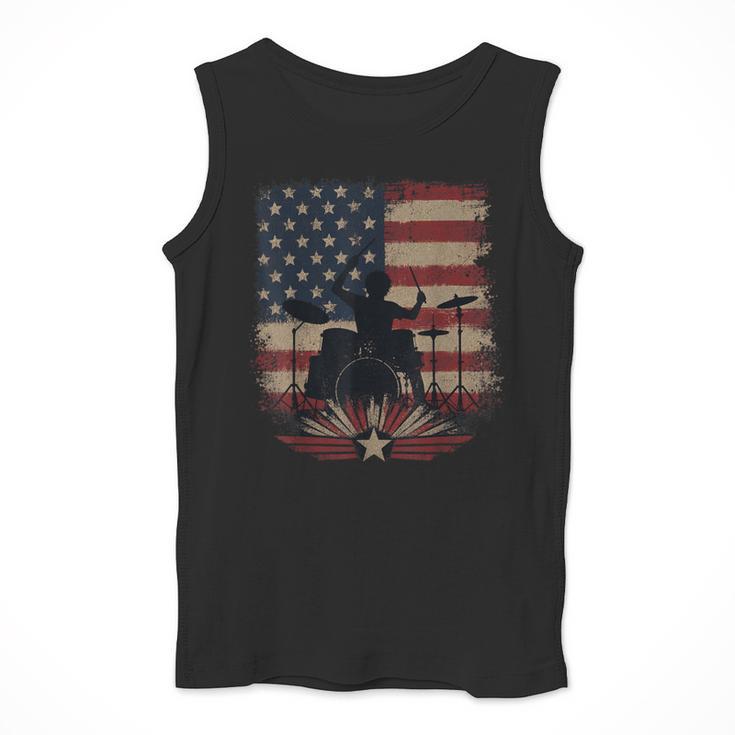 Patriotic Drum Kit Silhouette American Flag Men Tank Top Patriotic Drum Kit Silhouette American Flag Men Tank Top