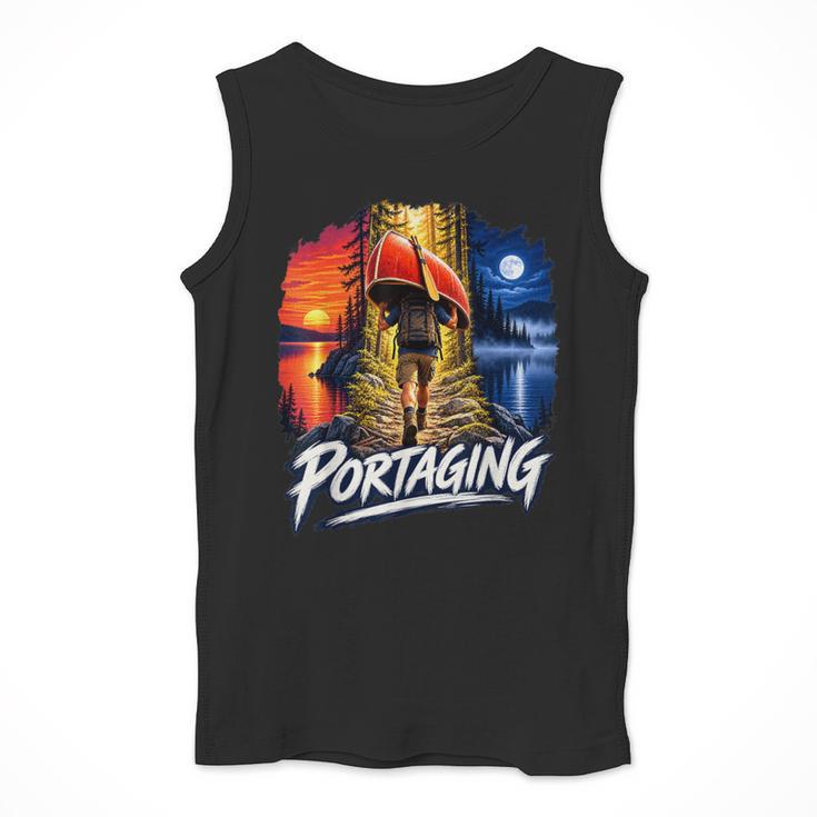 Portaging Canoe Wilderness Adventure Scenic Graphic Men Tank Top Portaging Canoe Wilderness Adventure Scenic Graphic Men Tank Top