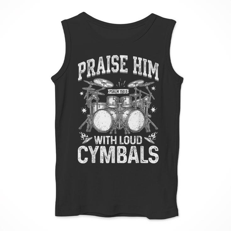 Praise Him With Loud Cymbals Psalm 150-5 Vintage Drum Kit Men Tank Top Praise Him With Loud Cymbals Psalm 150-5 Vintage Drum Kit Men Tank Top