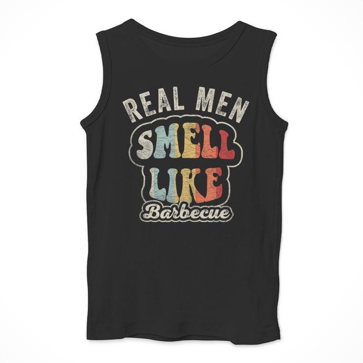 Real Men Smell Like Barbecue Grilling BBQ Dad Graphic Men Tank Top