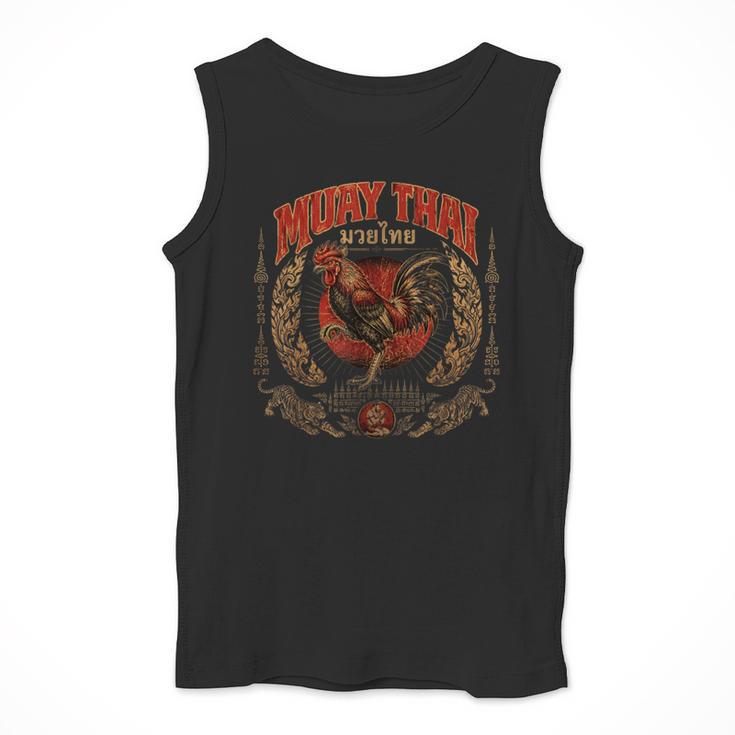 Retro Muay Thai Woman Thai Boxing Warrior Fighter Chicken Men Tank Top