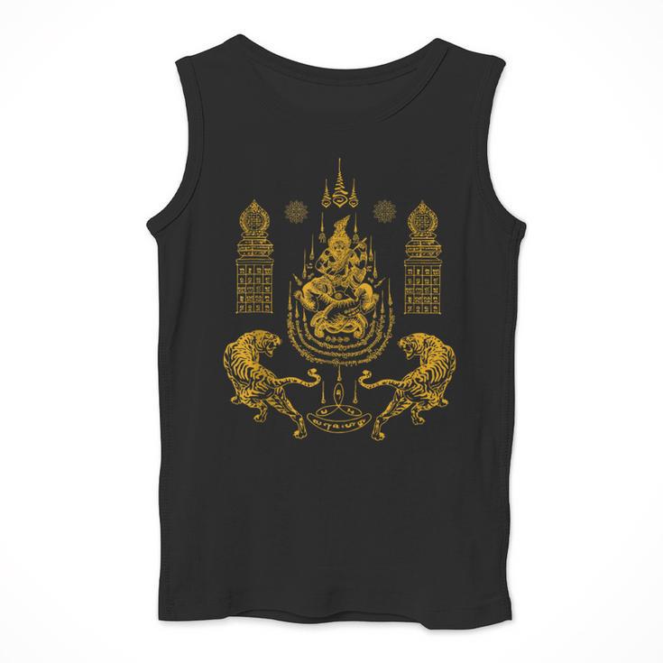 Sawadee Thai Traditional Sak Yant Thai Twin Tigers Muay Thai Men Tank Top