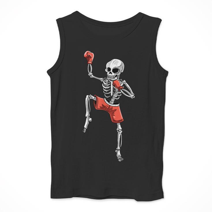 Skeleton Muay Thai Halloween Kickboxing MMA Fighter Costume Men Tank Top