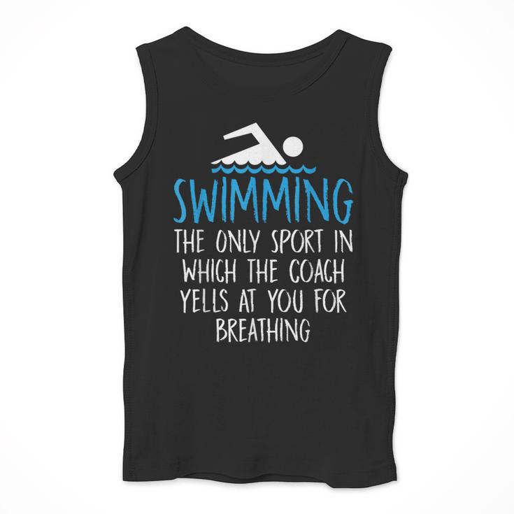 Swimming Coach Yells Breathing Swimmer Swim Team Men Tank Top Swimming Coach Yells Breathing Swimmer Swim Team Men Tank Top