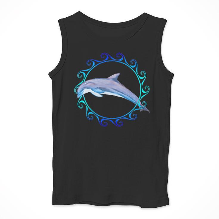 Swimming Dolphin Maori Sun Tribal Waves 2-Sided Men Tank Top
