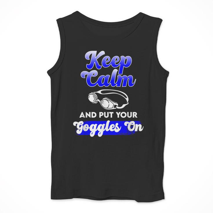 Swimming Goggles Saying Swim Team Gear Men Tank Top
