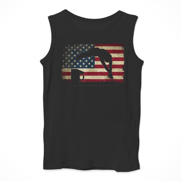 Swimming Swim Team Distressed American Flag USA Swimmer Men Tank Top Swimming Swim Team Distressed American Flag USA Swimmer Men Tank Top