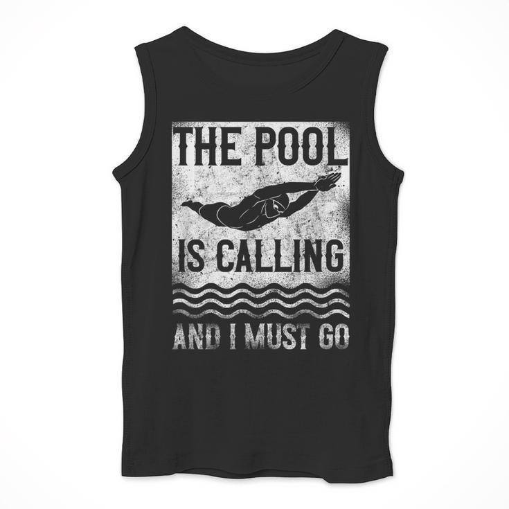 Swimming Swimmer Swim The Pool Is Calling Vintage Men Tank Top Swimming Swimmer Swim The Pool Is Calling Vintage Men Tank Top