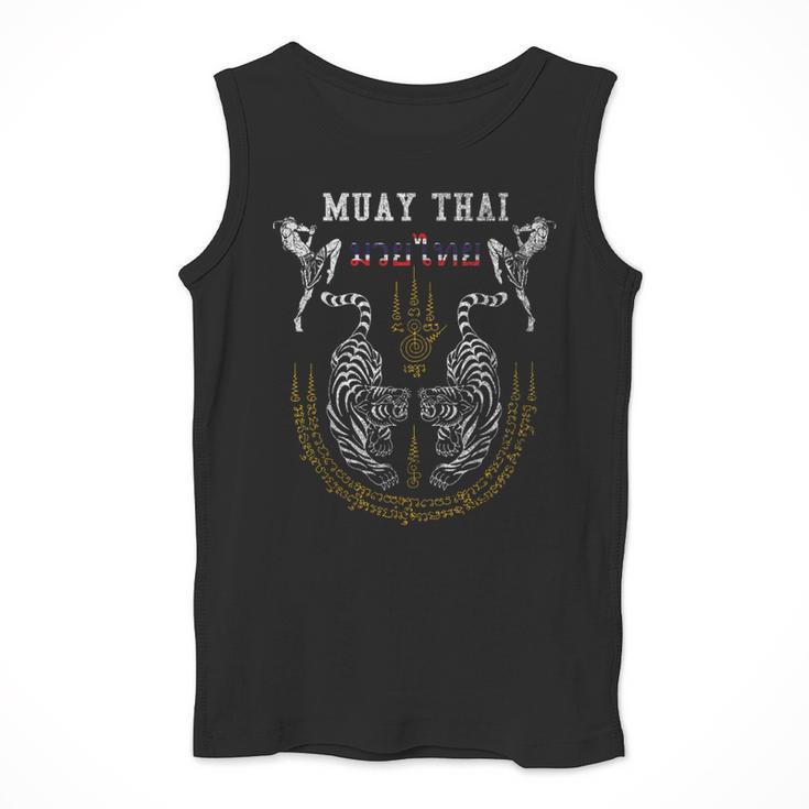 Twin Tiger Sak Yant Muay Thai Fighter Tee Martial Art Men Tank Top