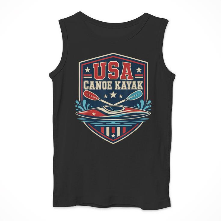 USA Canoe Kayak Paddling American Flag Emblem Men Tank Top USA Canoe Kayak Paddling American Flag Emblem Men Tank Top