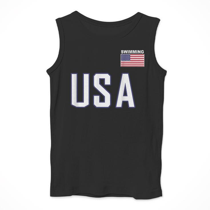 USA Flag Swim Swimming Sport Practice Equipment Men Women Men Tank Top
