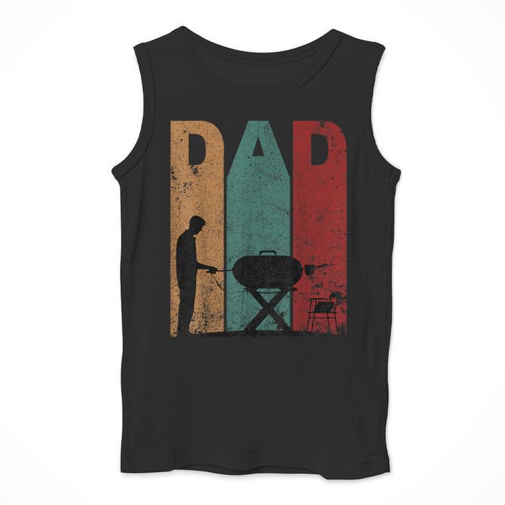 Vintage BBQ Dad Silhouette Father's Day Retro Men Tank Top