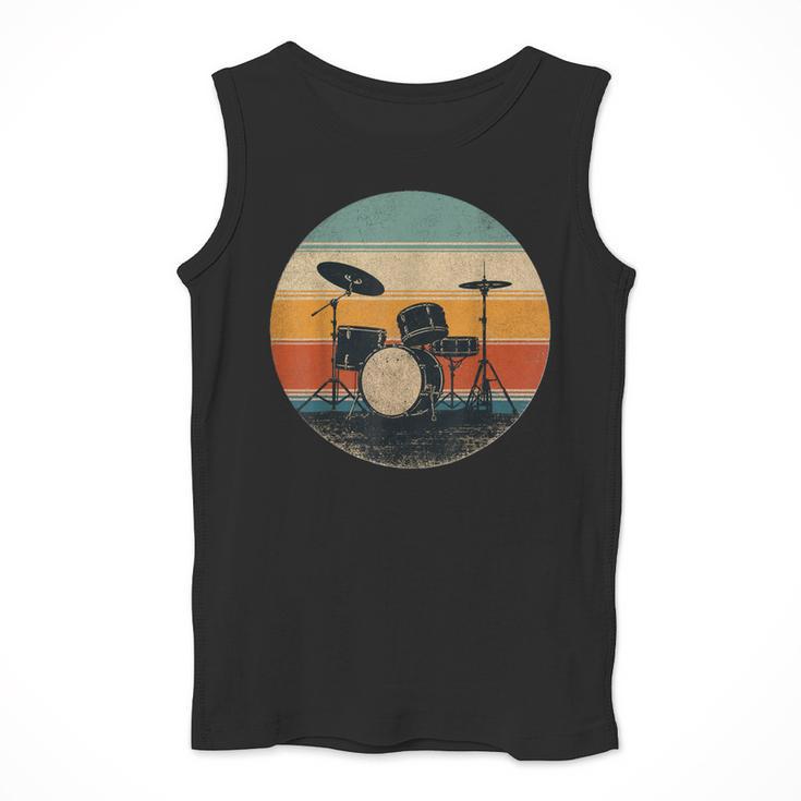 Vintage Drum Kit Silhouette Retro Music Men Tank Top Vintage Drum Kit Silhouette Retro Music Men Tank Top