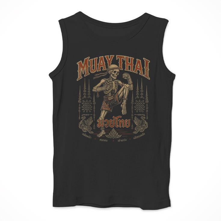 Vintage Muay Thai Belt Thai Boxing Warrior Fighter Skeleton Men Tank Top