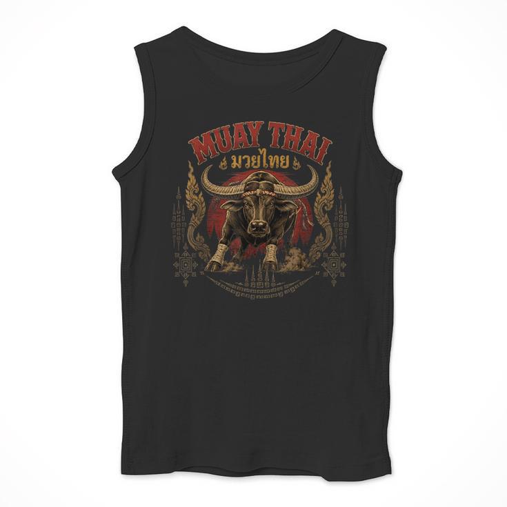 Vintage Muay Thai Dad Thai Boxing Fighter Father Buffalo Men Tank Top
