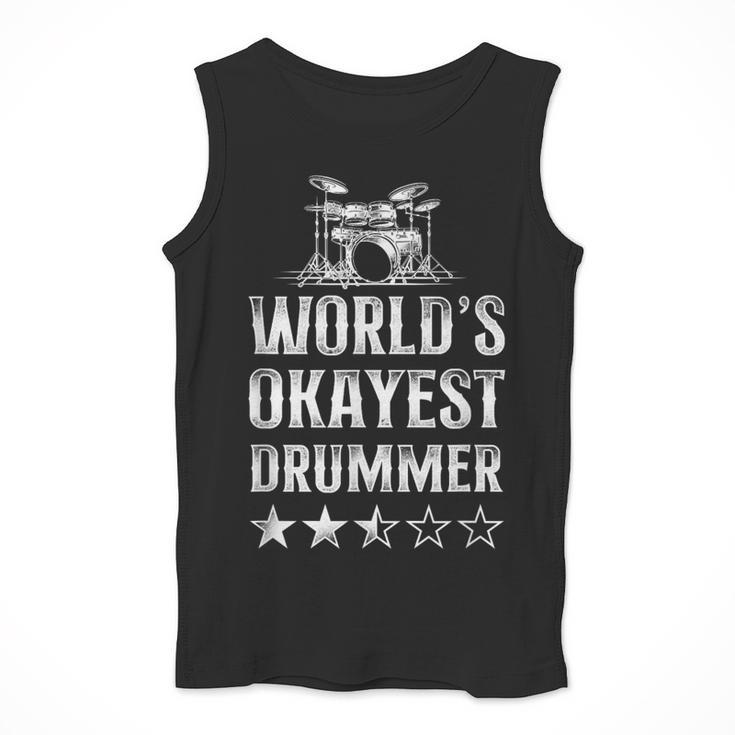 Vintage World'S Okayest Drummer Drum Kit Men Tank Top Vintage World'S Okayest Drummer Drum Kit Men Tank Top