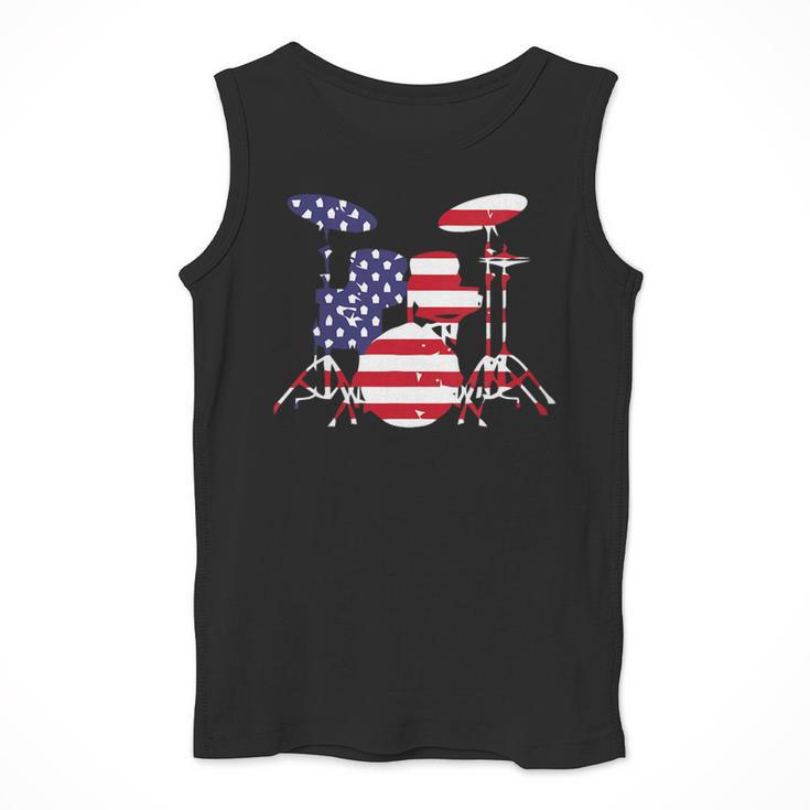 Women's American Flag Drum Kit Patriotic US Drum Art Men Tank Top Women's American Flag Drum Kit Patriotic US Drum Art Men Tank Top