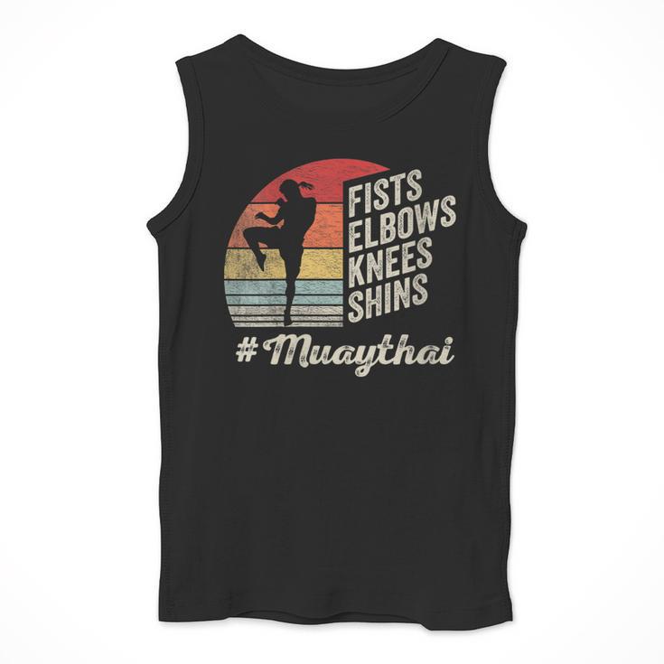 Women's Muay Thai Martial Arts Fighter Retro Vintage Sunset Graphic Men Tank Top