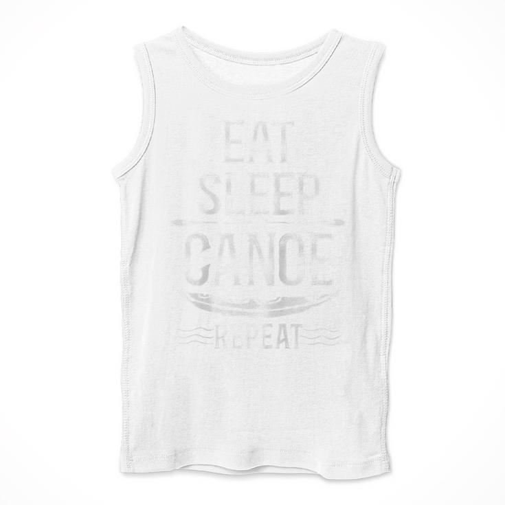 Canoe Canoeing Vintage Eat Sleep Canoe Repeat Raglan Baseball Tee Men Tank Top