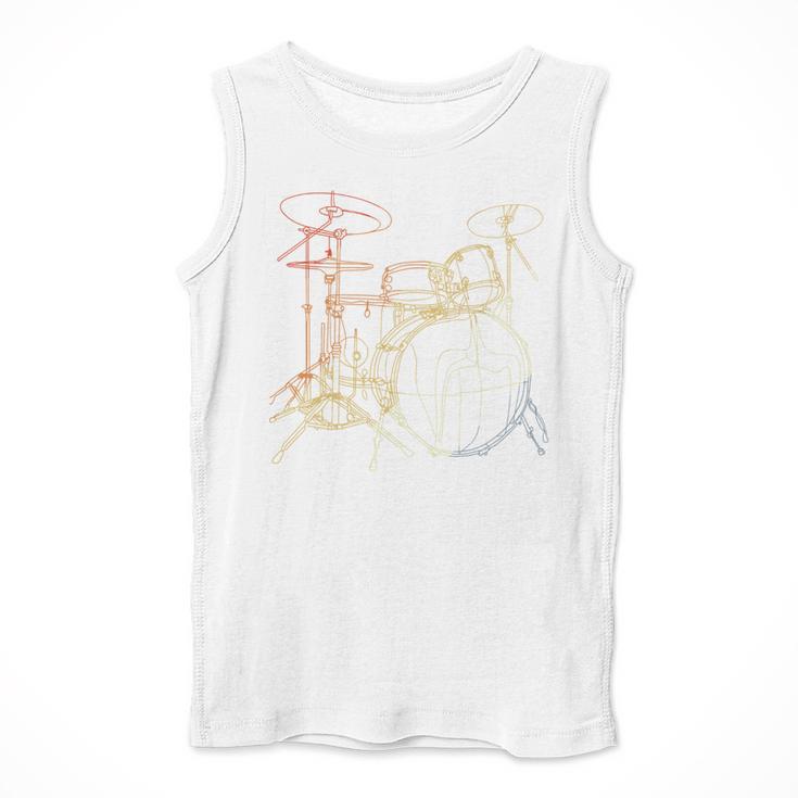 Drum Kit Vintage Look Music Concert Sweatshirt Men Tank Top Drum Kit Vintage Look Music Concert Sweatshirt Men Tank Top
