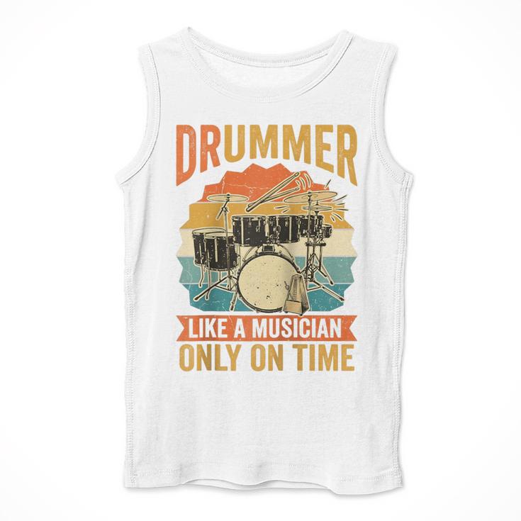 Drummer Like a Musician Only On Time Vintage Sunset Drum Kit Raglan Baseball Tee Men Tank Top Drummer Like a Musician Only On Time Vintage Sunset Drum Kit Raglan Baseball Tee Men Tank Top