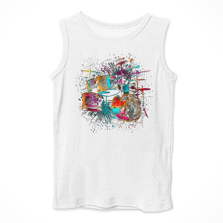Drums Pop Art Drummer Drum Kit Men Tank Top Drums Pop Art Drummer Drum Kit Men Tank Top