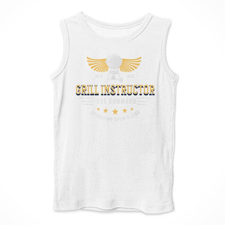 Grill Instructor BBQ Dad – 'Cue Command Op Open Flame Father Men Tank Top