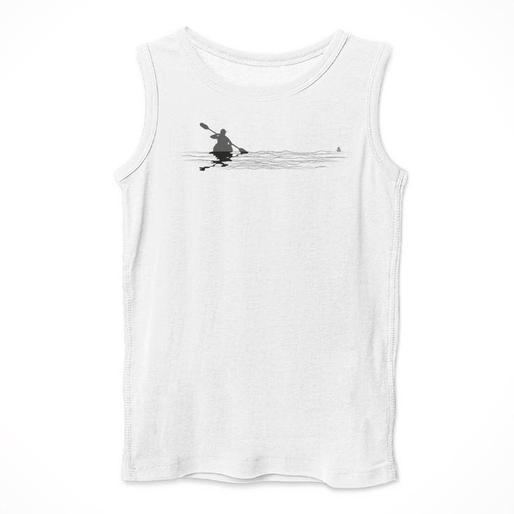 Kayaking Graphic Kayak Figure Kayaker Canoe Paddling Men Tank Top