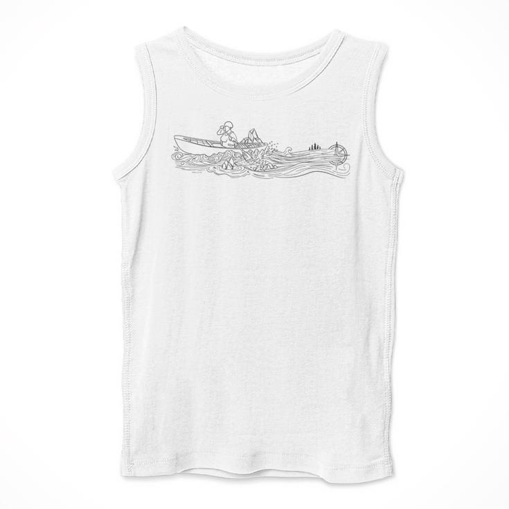 Minimalist Canoeing Water River Canoe Men Tank Top