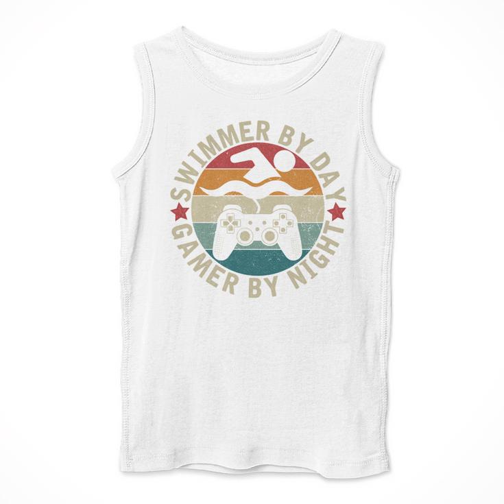 Swimmer By Day Gamer By Night Swimming Swim Gaming Men Tank Top