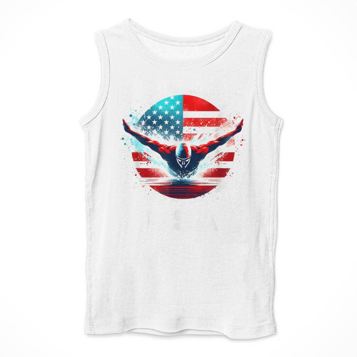Swimming United States Shirt With American Flag Swimming Men Tank Top Swimming United States Shirt With American Flag Swimming Men Tank Top