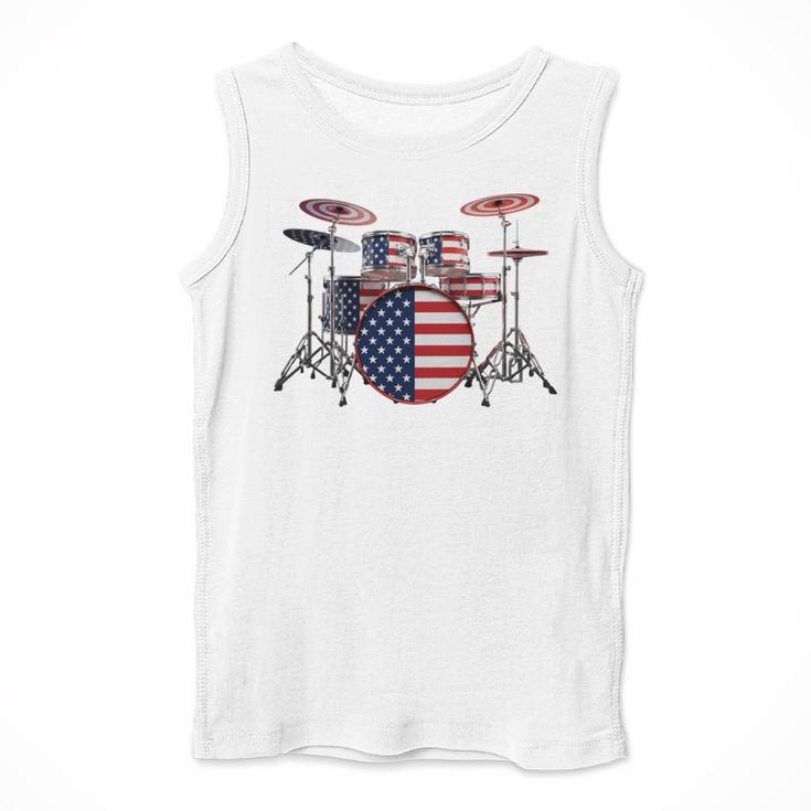 USA Patriotic Drum Kit American Flag Drum Set Men Tank Top USA Patriotic Drum Kit American Flag Drum Set Men Tank Top