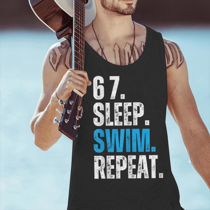67 Sleep Swim Repeat Swimming Swimmer 67 Meme Men Tank Top