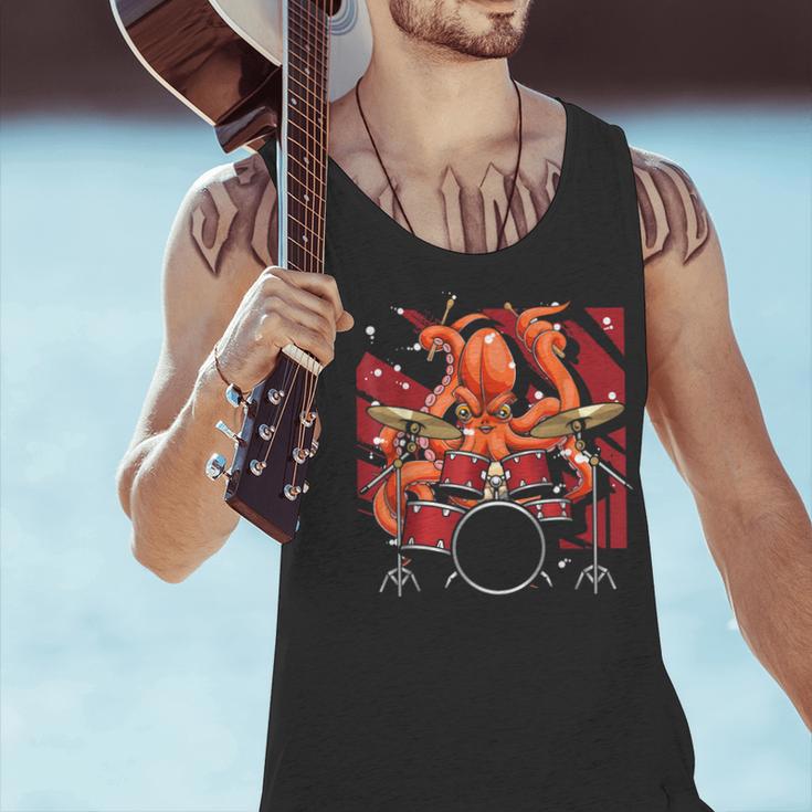 Animal Octopus Musician Drum Kit Octopus Drummer Men Tank Top Animal Octopus Musician Drum Kit Octopus Drummer Men Tank Top