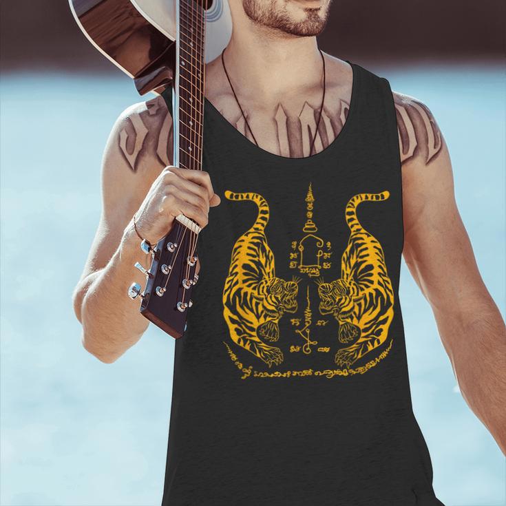 Awesome Orange Double Tiger Muay Thai Sak Yant Men Tank Top Awesome Orange Double Tiger Muay Thai Sak Yant Men Tank Top