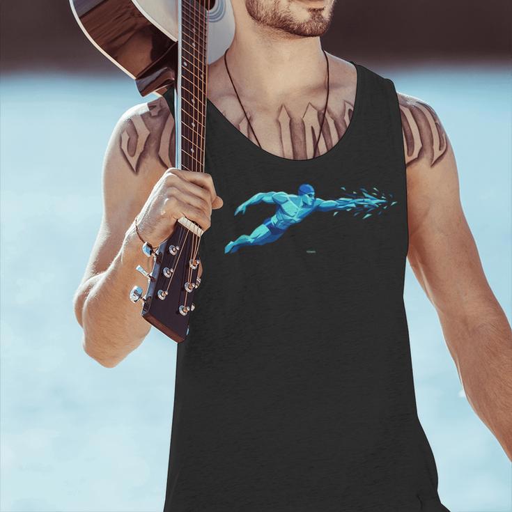 Blue Water Swimming In Freestyle Stroke Men Tank Top Blue Water Swimming In Freestyle Stroke Men Tank Top
