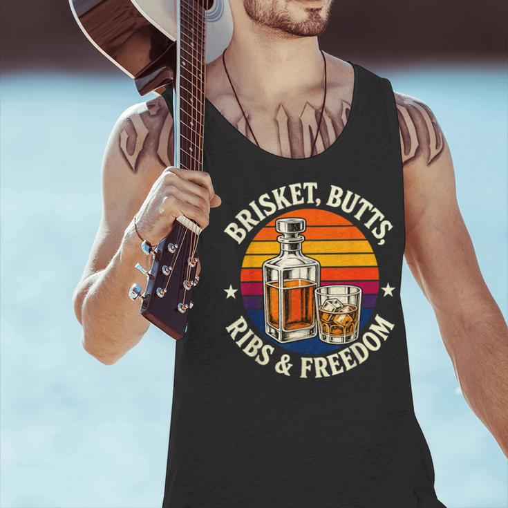 Brisket Butts Ribs And Freedom BBQ Dad Men Tank Top