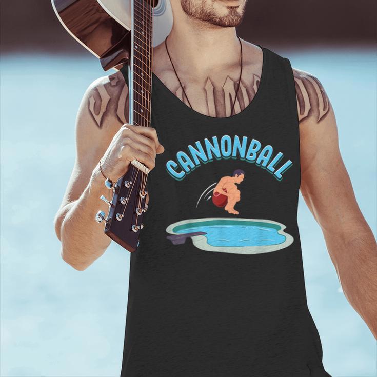 Cannonball Swimming Pool Fun Diving Diver Swimmer Cool Men Tank Top