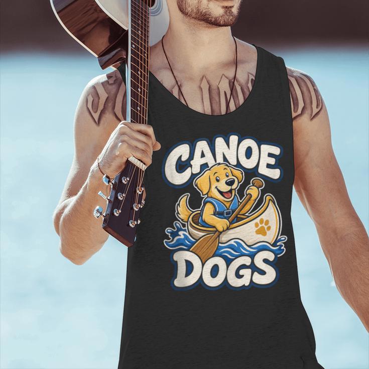 Canoe Dogs Golden Retriever Paddling Graphic Men Tank Top