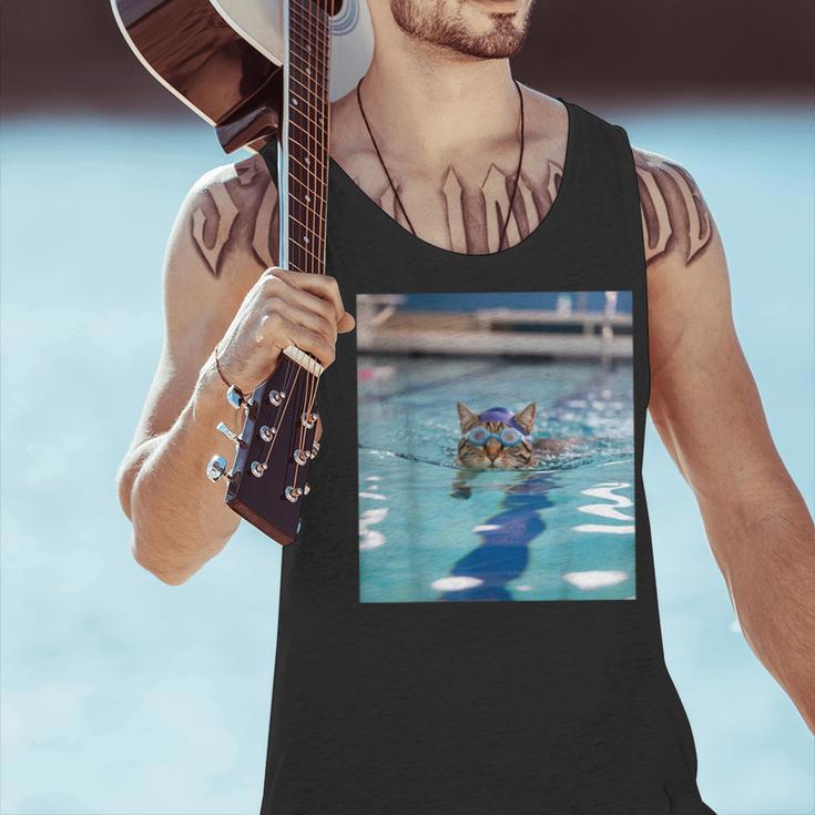 Competitive Swim Team Funny Kitty Cat Swimming Men Tank Top Competitive Swim Team Funny Kitty Cat Swimming Men Tank Top